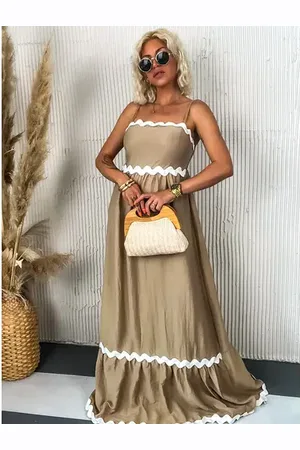 Star Style Béžové maxi šaty LILITH+