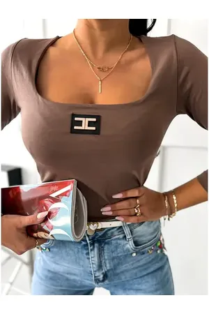 Star Style Hnedé tričko s dlhým rukávom HOLLY+