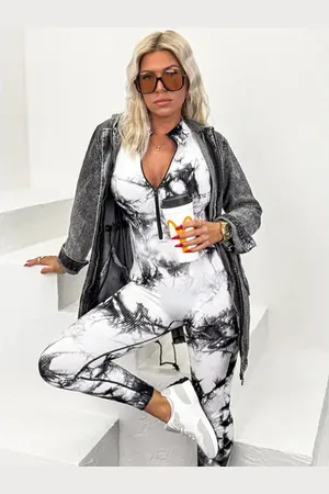 Star Style Tvarujúci vrúbkovaný overal s mramorovým efektom ERYN