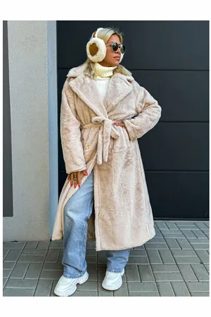 Star Style Dlhá kožušinková bunda s opaskom MEMORY+