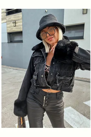 Star Style Denim kabát s kožušinkou IRINA+