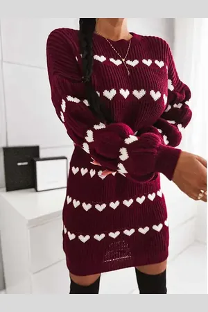 Star Style Srdiečkové pletené šaty CALYNN+
