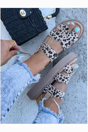Star Style Leopardie dámske sandále MORENA