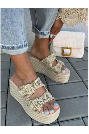 Star Style Platformové háčkované šľapky CORALA