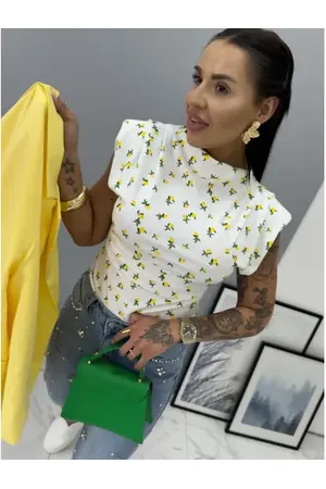 Star Style Citrónová blúzka s vypchávkami KATUS
