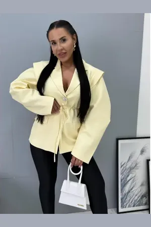 Star Style Elegantné predĺžené sako s vypchávkami FABIANA