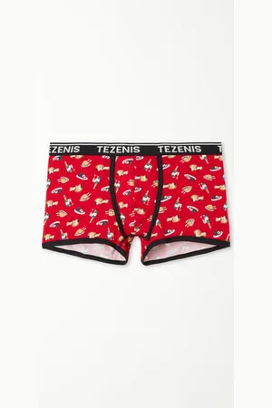 Tezenis Bavlněné Boxerky s Logem a Vánočním Potiskem Člověk