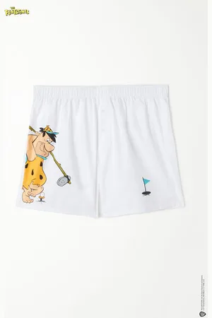 Tezenis Plátěné Boxerky s Potiskem Flintstones Člověk