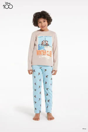 Tezenis Dlouhé Dětské Unisex Pyžamo ze Silné Bavlny Disney Unisex