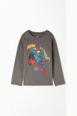 Tezenis Maglia Manica Lunga Girocollo Stampa Superman Bimbo Chlapec