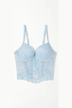 Tezenis Podprsenkový Push-Up Top s Vycpávkou Glitter Garden Lace Žena