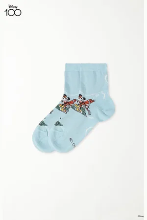 Tezenis Krátké Bavlněné Dětské Ponožky Disney 100 Unisex