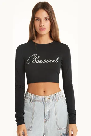 Tezenis Maglia Corta Cotone con Maniche Lunghe e Scritta Žena