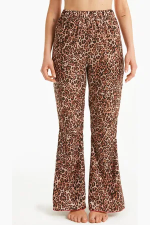 Tezenis Dlouhé Kalhoty z Atlasu Strawberry Leopard Žena