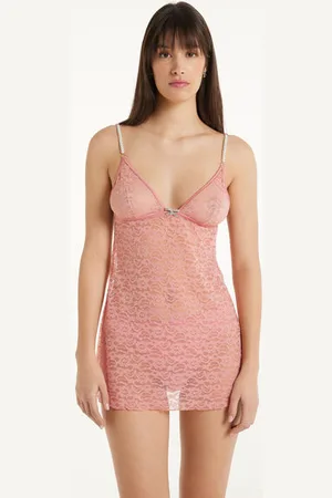 Tezenis Kombiné s Trojúhelníkovými Košíčky Pearl Pink Lace Žena
