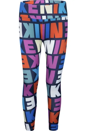 Nike Girls Block Print AOP Leggings Obsidian