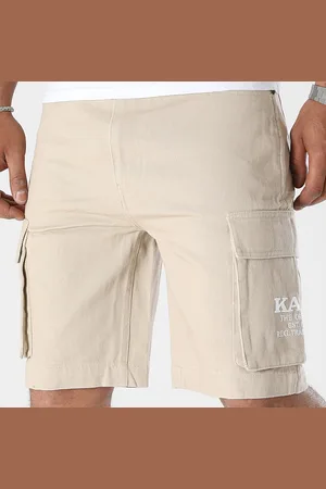 Karl Kani Small Signature Washed Cargo Shorts Taupe