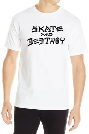 Thrasher Skate Mag Skate & Destroy Short Sleeve Tee White