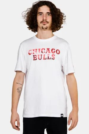 New Era NBA Photographic Wordmark Tee Chicago Bulls White