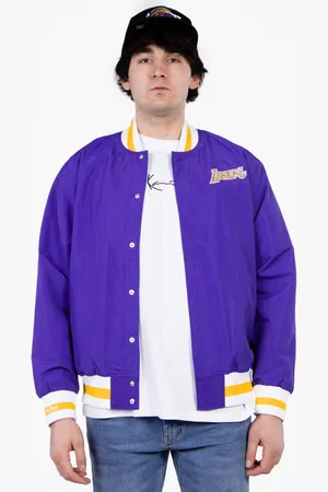 Mitchell & Ness 75th Anniversary Warm Up Jacket Los Angeles Lakers Dark Purple