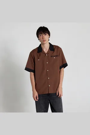 Pleasures Daisy Bowling Button Down Brown