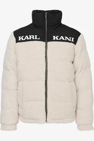 Karl Kani Retro Teddy Puffer Jacket Light Sand/Black