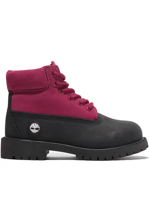 Timberland 6 In Premium WP Boot Junior Black Nubuck Pink