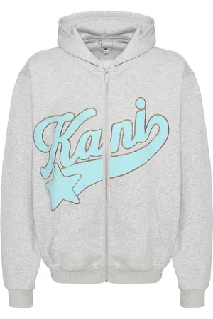 Karl Kani Kani Star Logo Os Full Zip Hoodie Grey Melange
