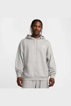 Nike Club Fleece Oversized French Terry Pullover Hoodie Heather Grey