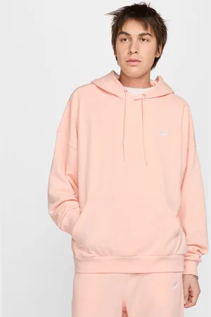 Nike Club Fleece Oversized French Terry Pullover Hoodie Washed Coral