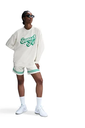 Nike Dri-FIT Swoosh Fly Oversized French Terry Basketball Sweatshirt Sail