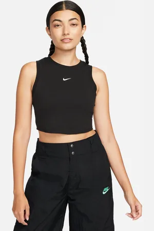 Nike Sportswear Chill Knit Wmns Tight Cropped Mini-Rib Tank Top Black