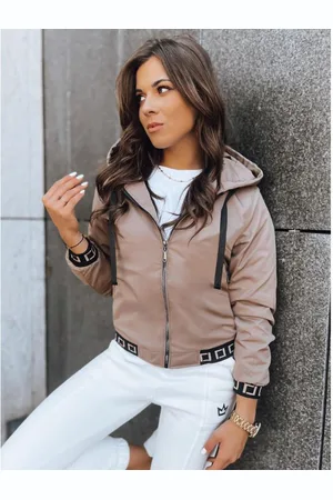 D-Street Dámská bunda bomber s kapucí SELENE hnědá