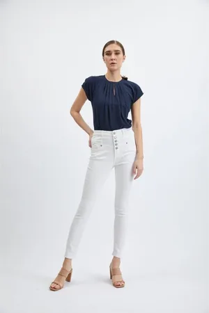 ORSAY Bílé dámské skinny fit džíny