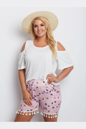 Factory Price Dámské šortky PLUS SIZE růžové