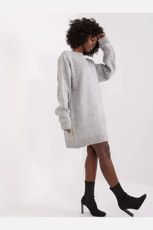 BADU Dámské šaty oversize RUE PARIS šedé