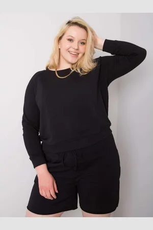 BASIC FEEL GOOD Dámská mikina plus size bavlněná DONNA černá