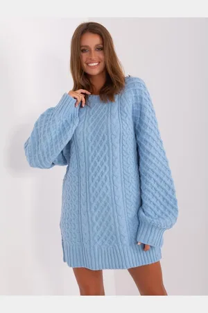 Wool Fashion Italia Dámské šaty s kostkami QUINCY světle modré