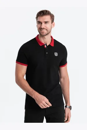 Ombre Clothing Pánská polokošile s barevnými akcenty černá