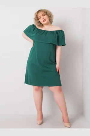 BASIC FEEL GOOD Dámské šaty plus size španělské KEILY tmavě zelené