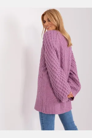 Wool Fashion Italia Dámské šaty s copánky SOLOMON fialové