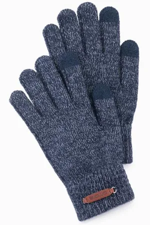 Ombre Clothing Pánské elegantní rukavice z vlněné směsi - grafitová melanž V2