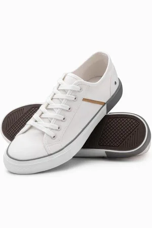 Ombre Clothing Klasické pánské tenisky s nýty bílé