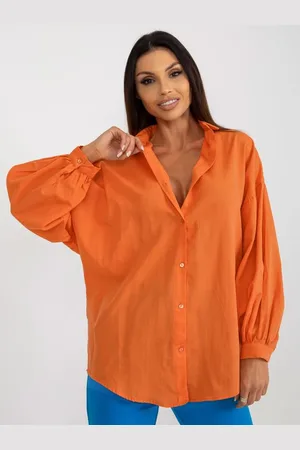Factory Price Dámské tričko s buffovými rukávy oversize DIANA oranžové