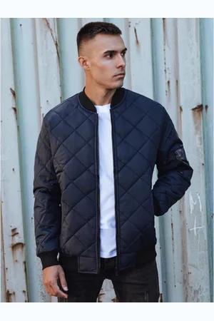 D-Street Pánská prošívaná bunda bomber tmavě modrá