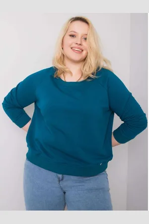 BASIC FEEL GOOD Dámská mikina plus size bavlněná DONNA modrá