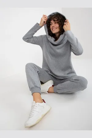 Ex moda Dámský komplet basic s mikinou LEXIE šedé