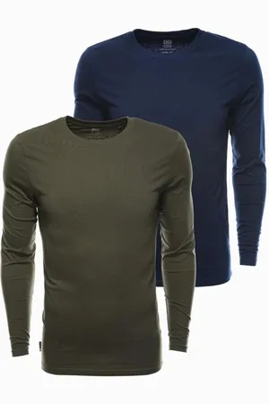Ombre Clothing Pánské tričko s dlouhým rukávem RITA mix 2-pack V7 Z43