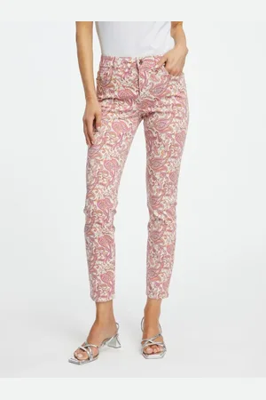 ORSAY Růžové dámské vzorované slim fit džíny
