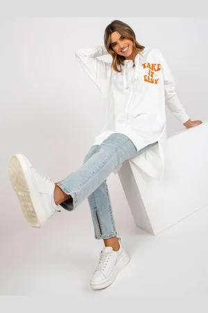 Fancy Dámská mikina oversize s kapucí MELODY oranžovo